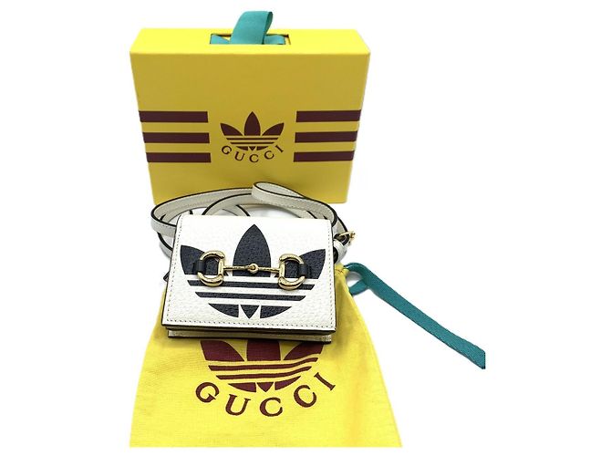 Portafoglio a spalla Horsebit Gucci x Adidas Bianco - vista 7
