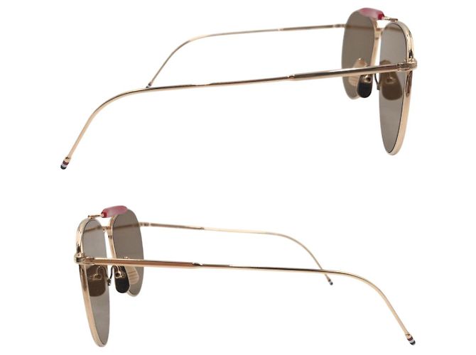 Occhiali da sole in metallo a forma di goccia Thom Browne TB 015 LTD - vue 6