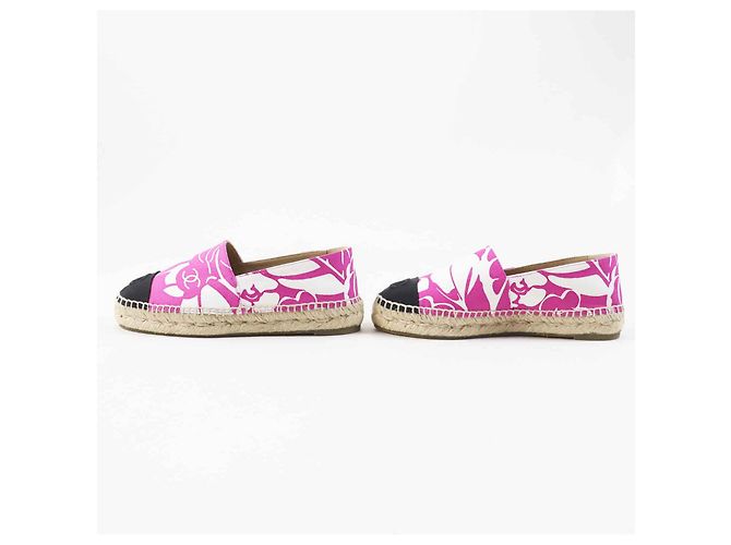Chanel COCO Mark Espadrilles aus Jute-Leinen 36 Lila - Ansicht 4