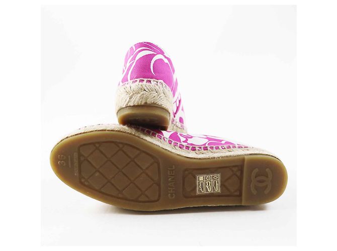 Chanel COCO Mark Espadrilles aus Jute-Leinen 36 Lila - Ansicht 5