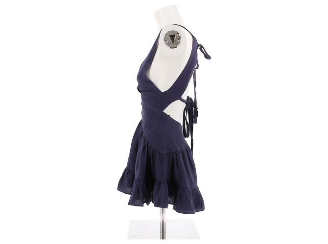 ZIMMERMANN Kleider T.0-5 0 Leinen Marineblau - Ansicht 4