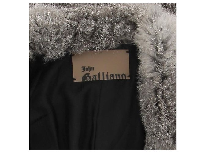 JOHN GALLIANO Abrigos T.FR 38 Piel Gris - vista 3