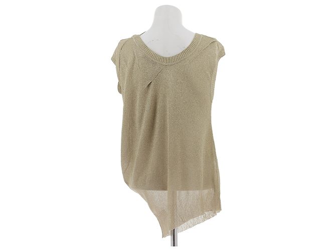 DIOR Tops T.FR 40 Viscosa Dorado - vista 2