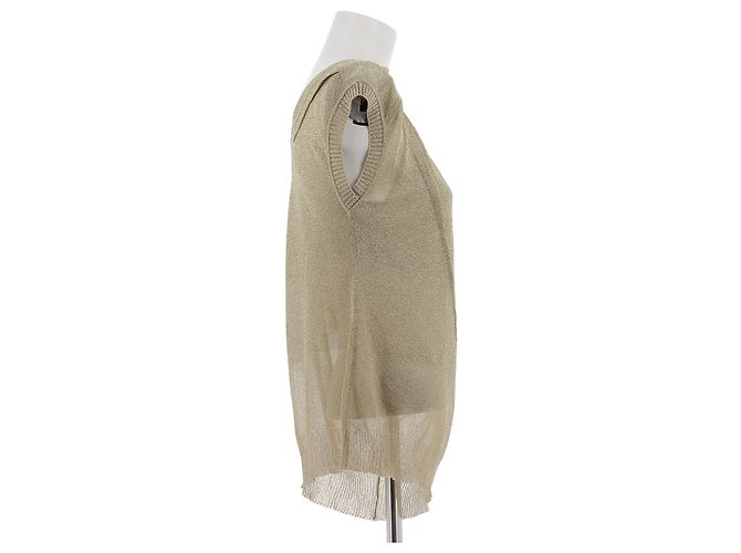 DIOR Tops T.FR 40 Viscosa Dorado - vista 3