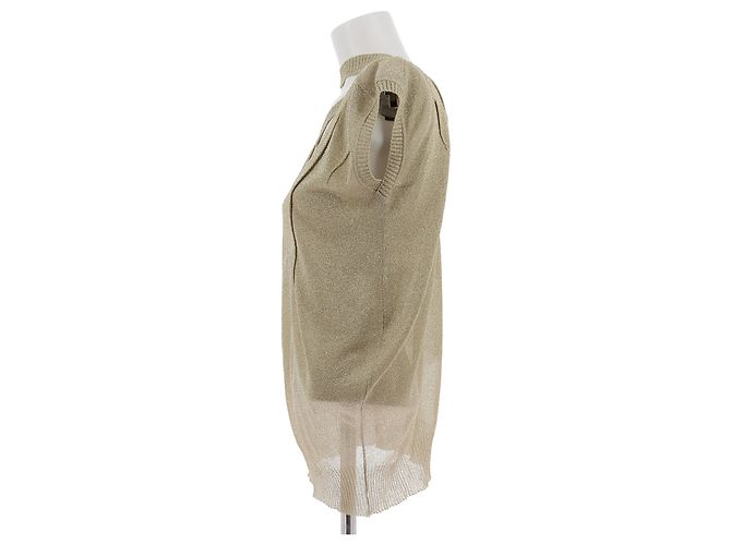DIOR Tops T.FR 40 Viscosa Dorado - vista 4
