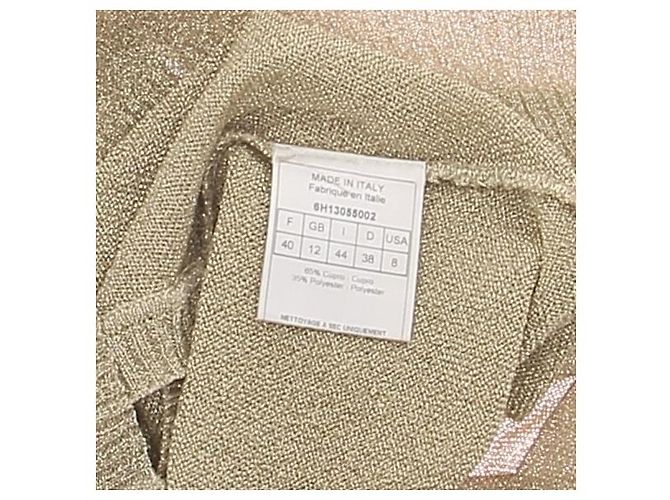 DIOR Tops T.FR 40 Viscosa Dorado - vista 6