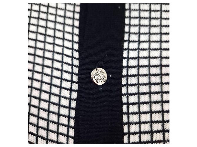 Versace Jeans Couture Camicia a quadri vintage Versace Nero Bianco - vista 10