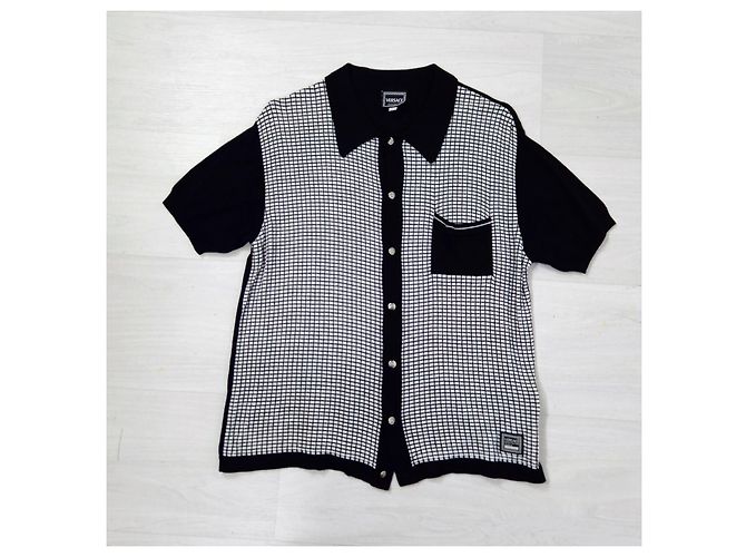 Versace Jeans Couture Camicia a quadri vintage Versace Nero Bianco - vista 2