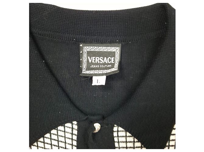 Versace Jeans Couture Camicia a quadri vintage Versace Nero Bianco - vista 3
