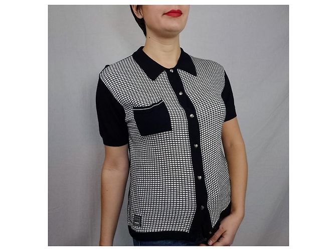 Versace Jeans Couture Camicia a quadri vintage Versace Nero Bianco - vista 5