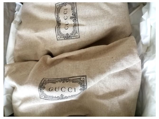 Gucci GG Kid Scamosciato Originale D'oro Sabbia Marrone scuro - vista 10