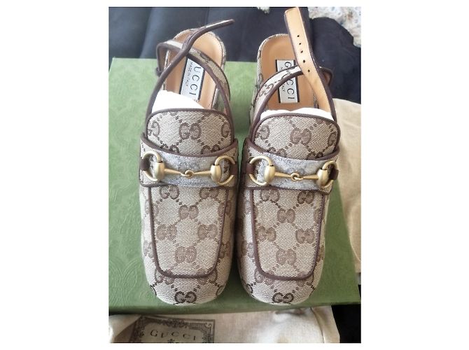 Gucci GG Kid Scamosciato Originale D'oro Sabbia Marrone scuro - vista 3