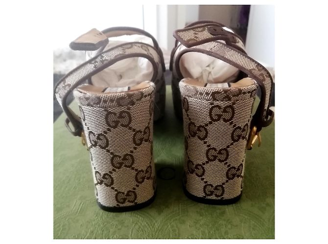 Gucci GG Kid Scamosciato Originale D'oro Sabbia Marrone scuro - vista 6
