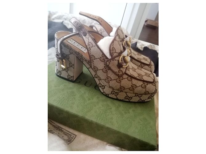 Gucci GG Kid Scamosciato Originale D'oro Sabbia Marrone scuro - vista 7