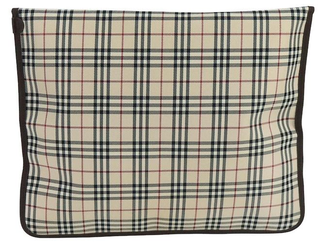 Burberry Nova Check Clutch Bag aus Canvas Beige Auth ti2483 - Ansicht 3