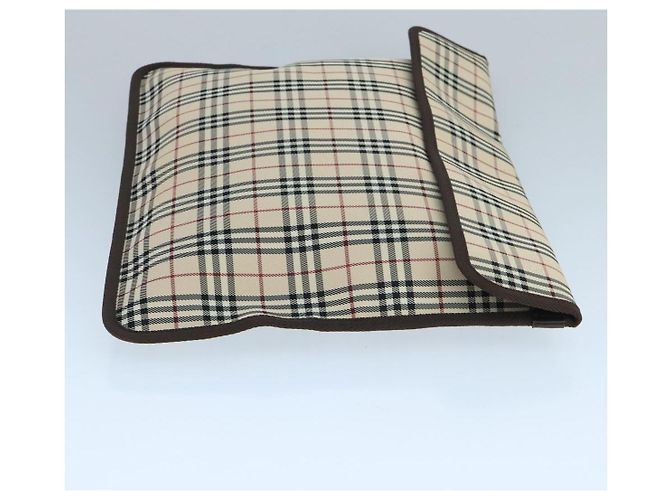 Burberry Nova Check Clutch Bag aus Canvas Beige Auth ti2483 - Ansicht 4