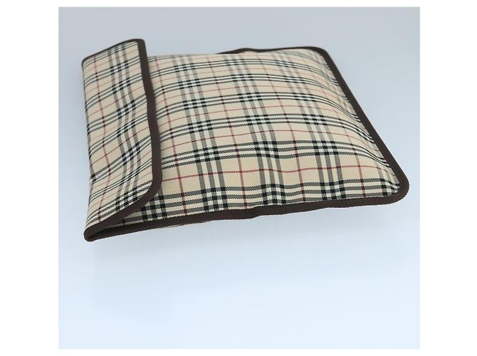 Burberry Nova Check Clutch Bag aus Canvas Beige Auth ti2483 - Ansicht 5