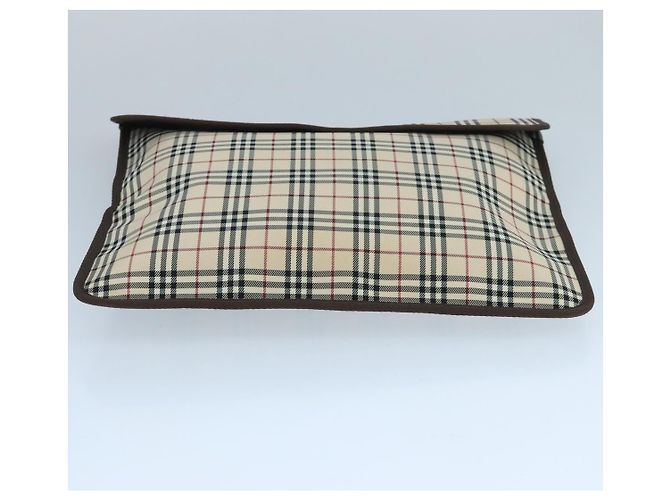 Burberry Nova Check Clutch Bag aus Canvas Beige Auth ti2483 - Ansicht 7