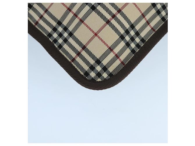 Burberry Nova Check Clutch Bag aus Canvas Beige Auth ti2483 - Ansicht 9