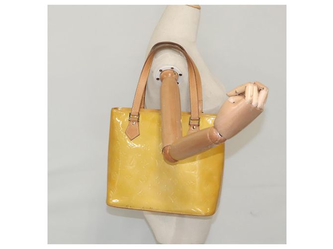 LOUIS VUITTON Borsa a Mano Monogram Vernis Houston Beige M91004 LV Auth th5476 - vista 23