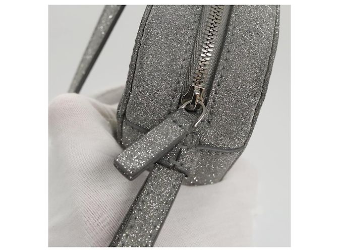 Borsa a tracolla BALENCIAGA Borsa per fotocamera in pelle argento 552372 Auth bs20585 - vista 16