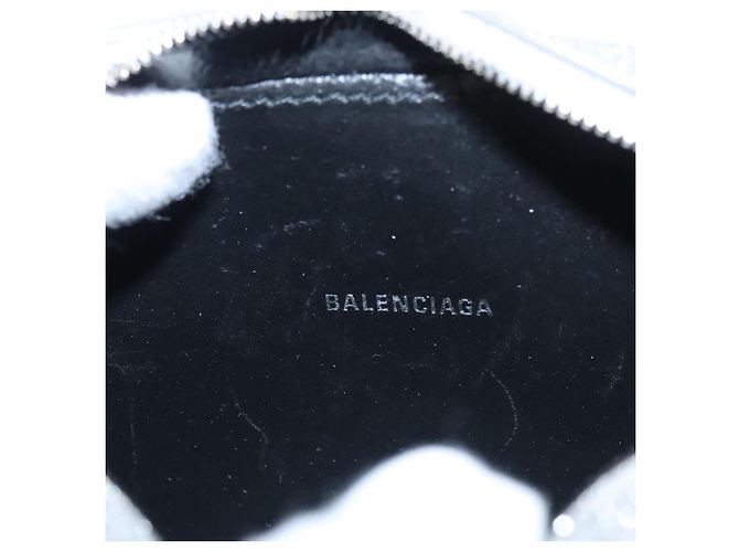 Borsa a tracolla BALENCIAGA Borsa per fotocamera in pelle argento 552372 Auth bs20585 - vista 17