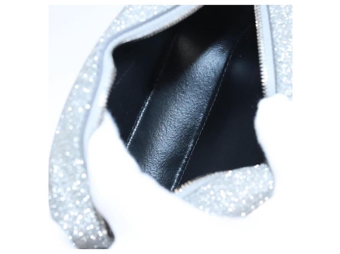 Borsa a tracolla BALENCIAGA Borsa per fotocamera in pelle argento 552372 Auth bs20585 - vista 18