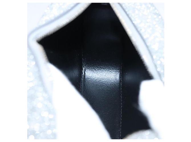 Borsa a tracolla BALENCIAGA Borsa per fotocamera in pelle argento 552372 Auth bs20585 - vista 19