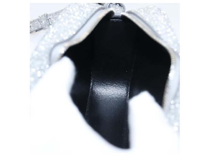 Borsa a tracolla BALENCIAGA Borsa per fotocamera in pelle argento 552372 Auth bs20585 - vista 20