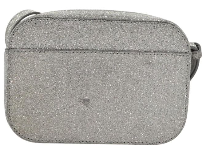 Borsa a tracolla BALENCIAGA Borsa per fotocamera in pelle argento 552372 Auth bs20585 - vista 3