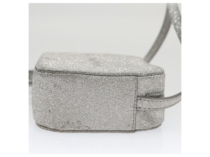 Borsa a tracolla BALENCIAGA Borsa per fotocamera in pelle argento 552372 Auth bs20585 - vista 4