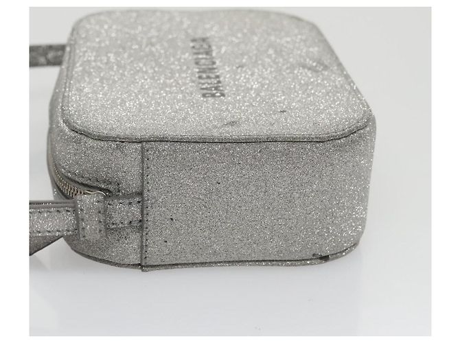 Borsa a tracolla BALENCIAGA Borsa per fotocamera in pelle argento 552372 Auth bs20585 - vista 5
