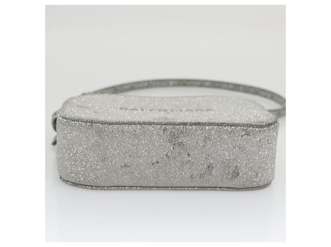 Borsa a tracolla BALENCIAGA Borsa per fotocamera in pelle argento 552372 Auth bs20585 - vista 9