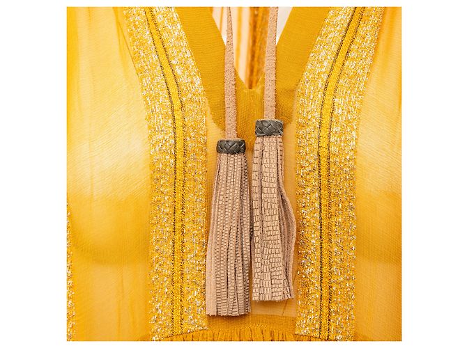 Autre Marque Rara Avis de Sonal Verma Vestido Largo Boho Amarillo - vista 8