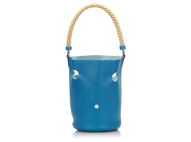 Blauer Hermès Clemence Mangeoire Eimer PM - Ansicht 3