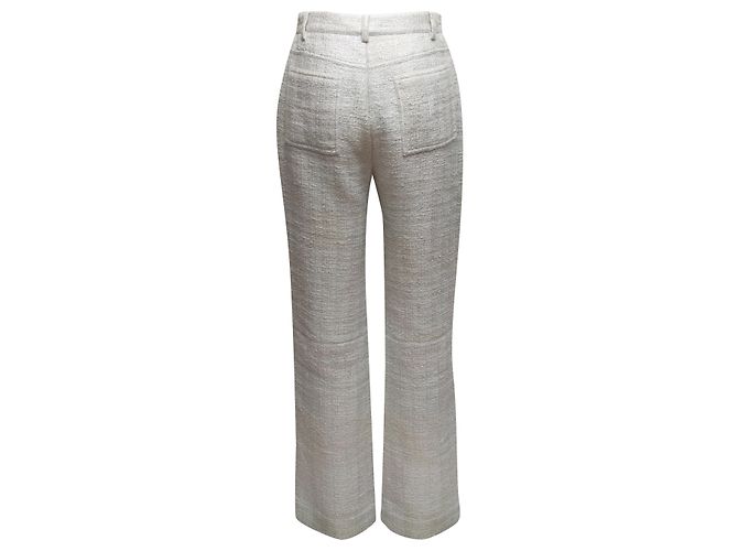 Pantalones CHANEL T.FR 38 Algodón Blanco - vista 3