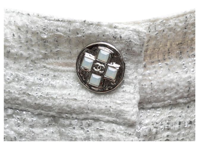 Pantalones CHANEL T.FR 38 Algodón Blanco - vista 6