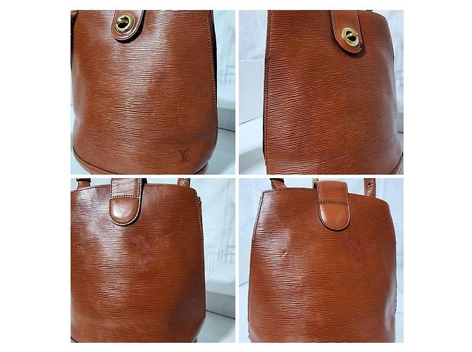 Borsa Cluny in pelle Epi Fawn Kenyan Louis Vuitton marrone - vista 18