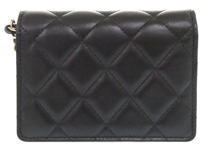 Wallet On Chain Cartera Chanel Con Cadena Negro - vista 2