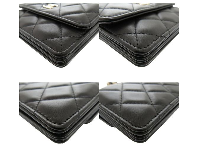Wallet On Chain Cartera Chanel Con Cadena Negro - vista 4