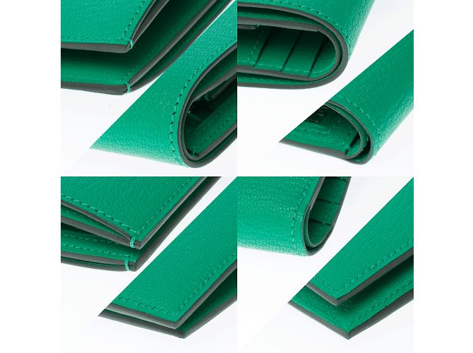 Béarn Hermès Accessorio HERMES Bearn in Pelle Verde - 102300 - vista 12