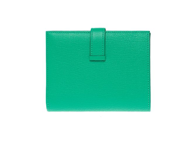 Béarn Hermès Accessorio HERMES Bearn in Pelle Verde - 102300 - vista 4