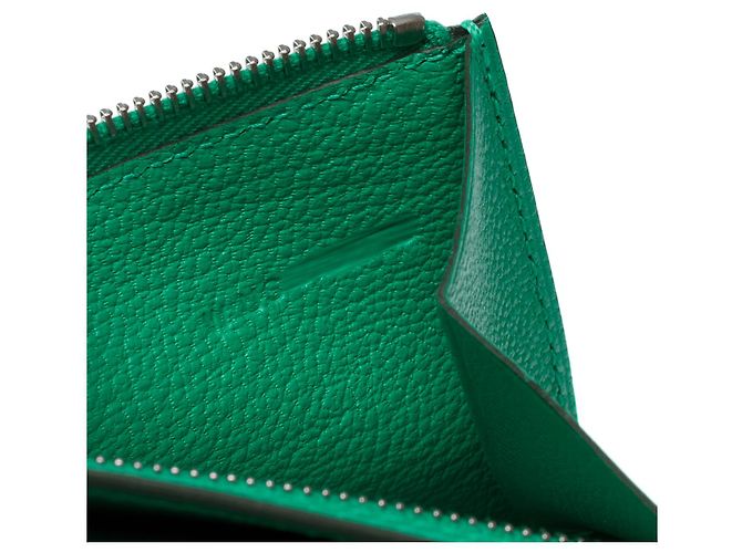 Béarn Hermès Accessorio HERMES Bearn in Pelle Verde - 102300 - vista 8