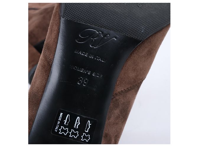 Roger Vivier Suede Boots in Brown, Size 39 EU - view 10