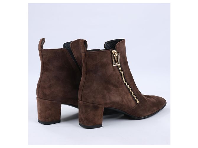 Roger Vivier Suede Boots in Brown, Size 39 EU - view 6