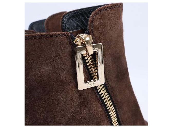 Roger Vivier Suede Boots in Brown, Size 39 EU - view 7