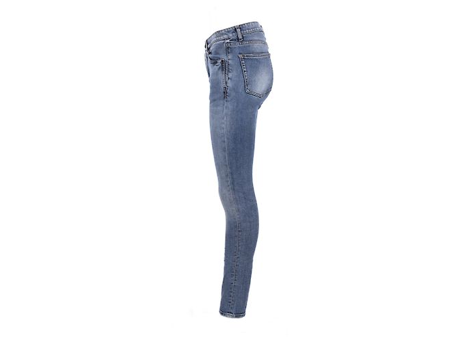 Jeans ajustados de denim azul con logo bordado de Saint Laurent Azul claro - vista 6