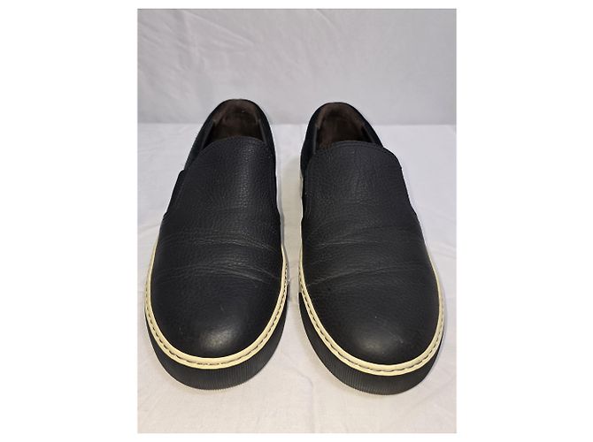 Sneakers Slip-On Lanvin in pelle nera e camoscio - vista 12