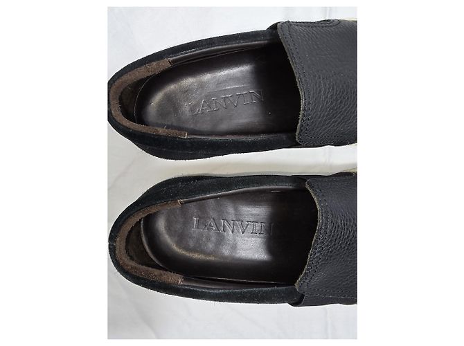 Sneakers Slip-On Lanvin in pelle nera e camoscio - vista 16