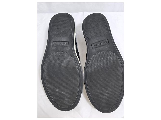 Sneakers Slip-On Lanvin in pelle nera e camoscio - vista 17